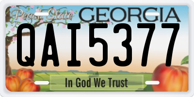 GA license plate QAI5377