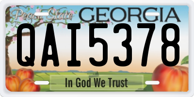 GA license plate QAI5378