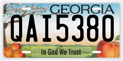 GA license plate QAI5380