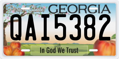 GA license plate QAI5382