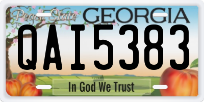 GA license plate QAI5383