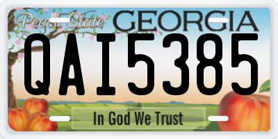 GA license plate QAI5385