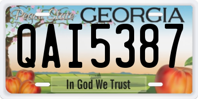GA license plate QAI5387