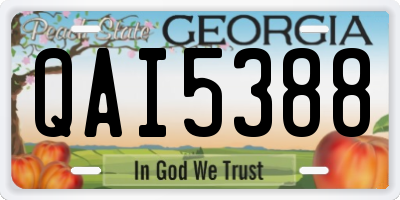 GA license plate QAI5388