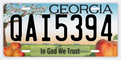 GA license plate QAI5394