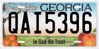 GA license plate QAI5396