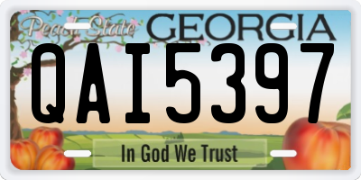 GA license plate QAI5397