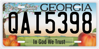 GA license plate QAI5398