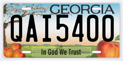 GA license plate QAI5400