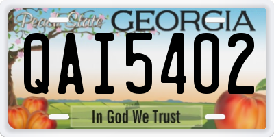 GA license plate QAI5402