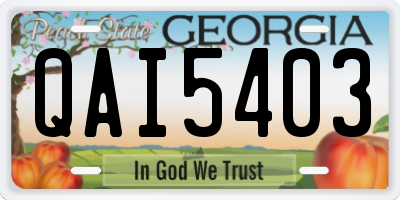 GA license plate QAI5403