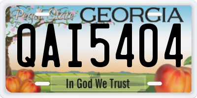 GA license plate QAI5404