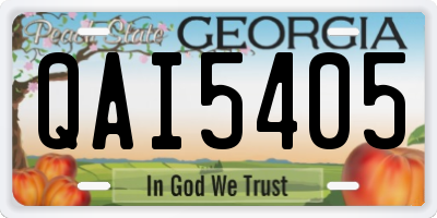 GA license plate QAI5405