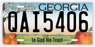 GA license plate QAI5406