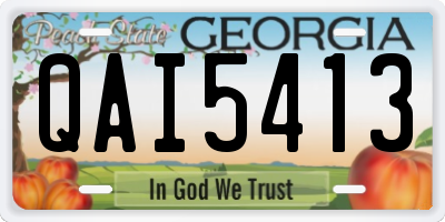 GA license plate QAI5413