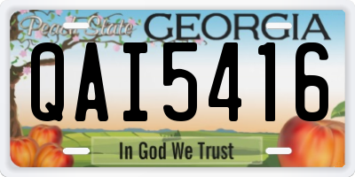 GA license plate QAI5416