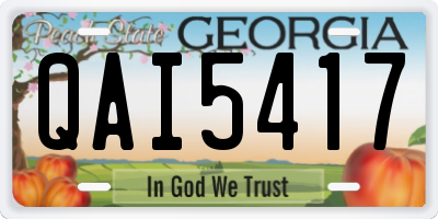 GA license plate QAI5417