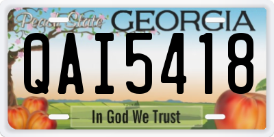 GA license plate QAI5418