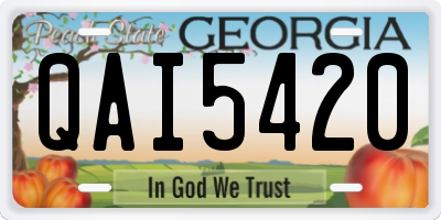 GA license plate QAI5420