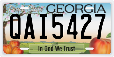 GA license plate QAI5427