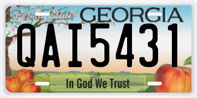 GA license plate QAI5431