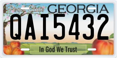 GA license plate QAI5432