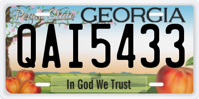 GA license plate QAI5433