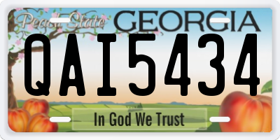 GA license plate QAI5434