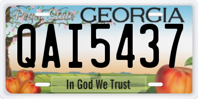 GA license plate QAI5437
