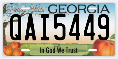 GA license plate QAI5449