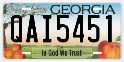 GA license plate QAI5451