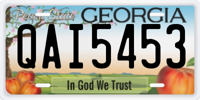 GA license plate QAI5453