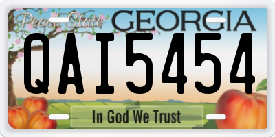 GA license plate QAI5454