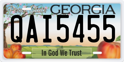 GA license plate QAI5455