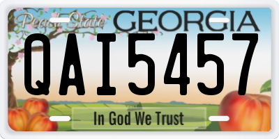 GA license plate QAI5457