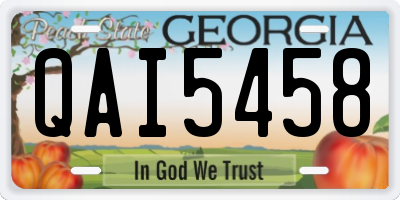 GA license plate QAI5458