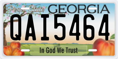 GA license plate QAI5464