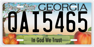 GA license plate QAI5465