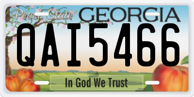GA license plate QAI5466