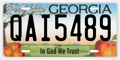 GA license plate QAI5489