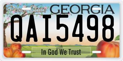 GA license plate QAI5498