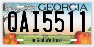 GA license plate QAI5511