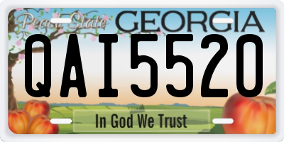 GA license plate QAI5520