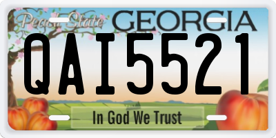 GA license plate QAI5521