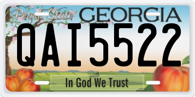 GA license plate QAI5522
