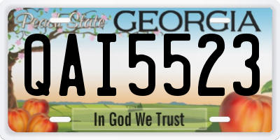 GA license plate QAI5523