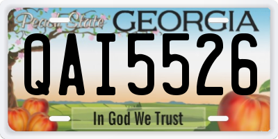 GA license plate QAI5526