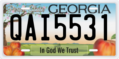GA license plate QAI5531