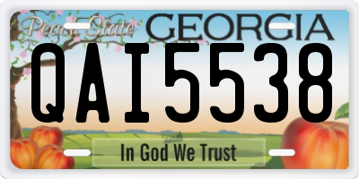 GA license plate QAI5538