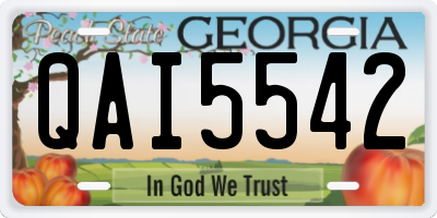 GA license plate QAI5542